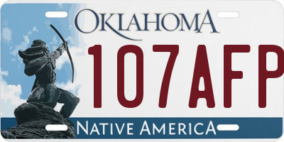 OK license plate 107AFP