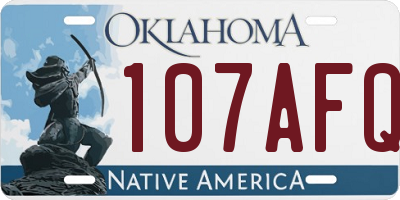 OK license plate 107AFQ