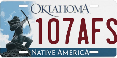 OK license plate 107AFS
