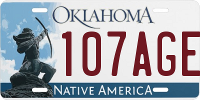 OK license plate 107AGE