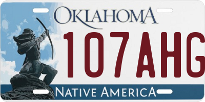 OK license plate 107AHG