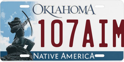 OK license plate 107AIM