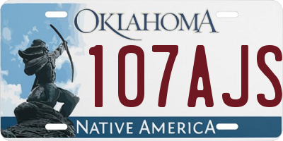 OK license plate 107AJS