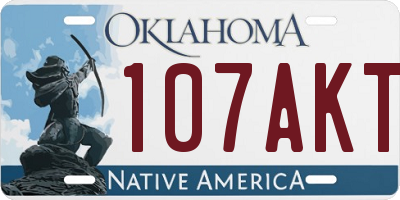 OK license plate 107AKT