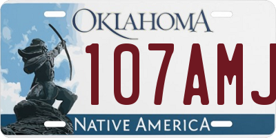 OK license plate 107AMJ
