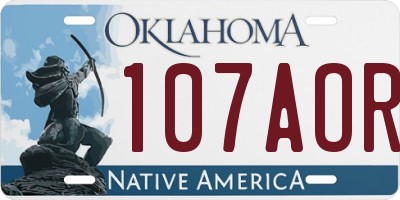 OK license plate 107AOR