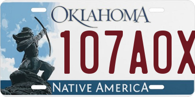 OK license plate 107AOX