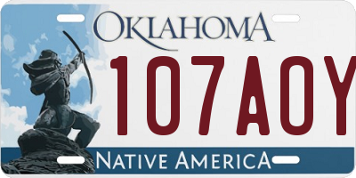 OK license plate 107AOY