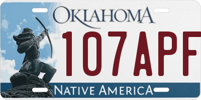 OK license plate 107APF