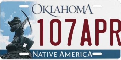OK license plate 107APR