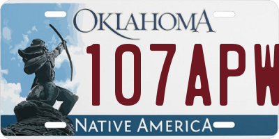 OK license plate 107APW