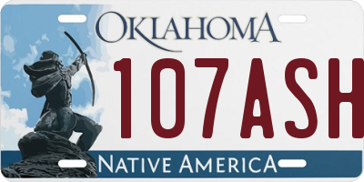 OK license plate 107ASH