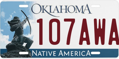 OK license plate 107AWA