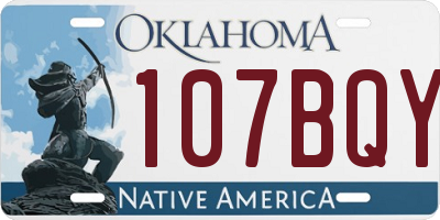 OK license plate 107BQY