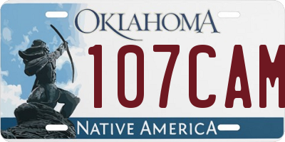 OK license plate 107CAM