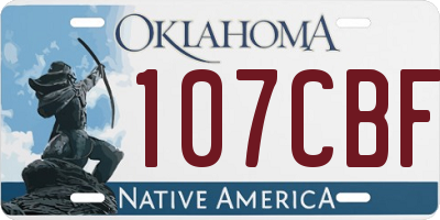 OK license plate 107CBF