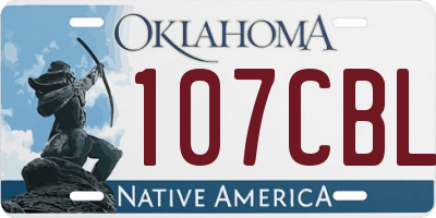 OK license plate 107CBL