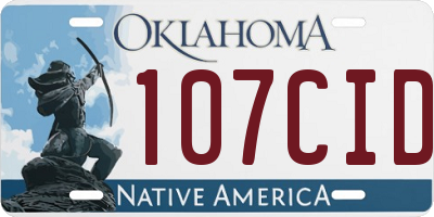 OK license plate 107CID