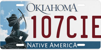 OK license plate 107CIE