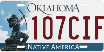 OK license plate 107CIF