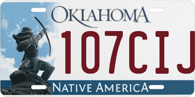 OK license plate 107CIJ