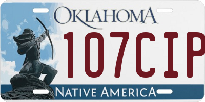 OK license plate 107CIP