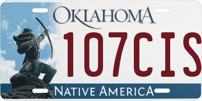 OK license plate 107CIS