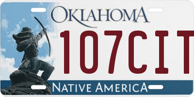 OK license plate 107CIT