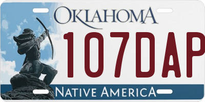 OK license plate 107DAP