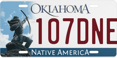 OK license plate 107DNE