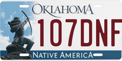 OK license plate 107DNF
