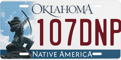 OK license plate 107DNP