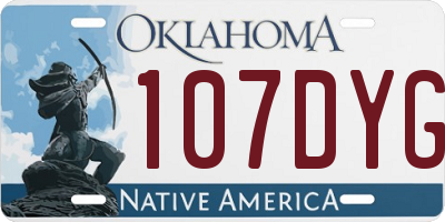 OK license plate 107DYG