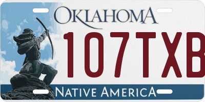 OK license plate 107TXB