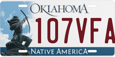 OK license plate 107VFA