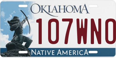 OK license plate 107WNO