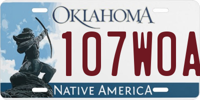 OK license plate 107WOA