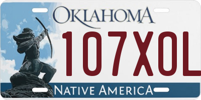 OK license plate 107XOL
