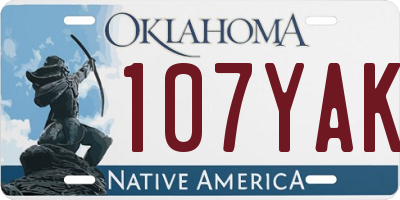 OK license plate 107YAK