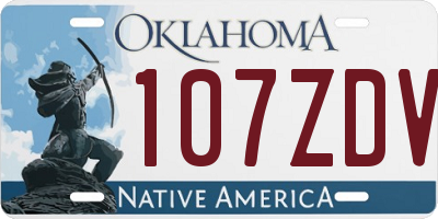 OK license plate 107ZDV