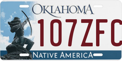 OK license plate 107ZFC
