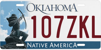 OK license plate 107ZKL