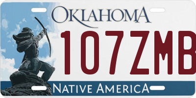 OK license plate 107ZMB