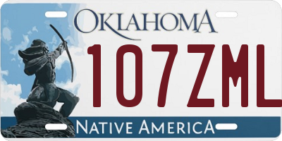 OK license plate 107ZML