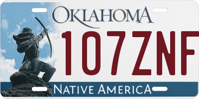 OK license plate 107ZNF
