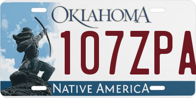 OK license plate 107ZPA