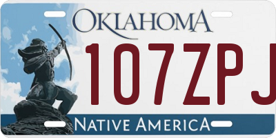 OK license plate 107ZPJ