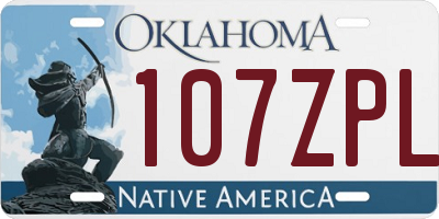 OK license plate 107ZPL