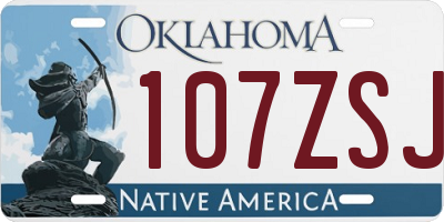 OK license plate 107ZSJ