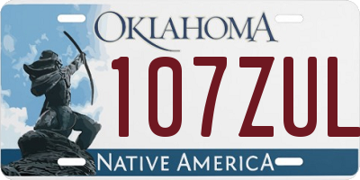 OK license plate 107ZUL